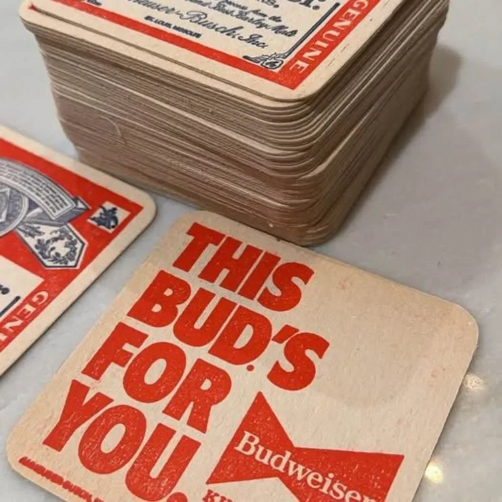 52 Vintage Budweiser Beer Coasters